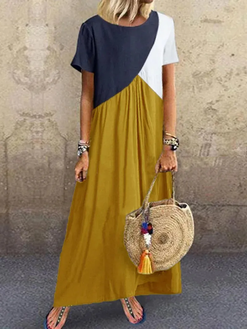 DressBetty - 2024 Vibrant Beach Patchwork Boho Maxi Dress