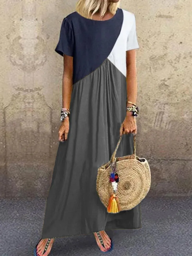 DressBetty - 2024 Vibrant Beach Patchwork Boho Maxi Dress