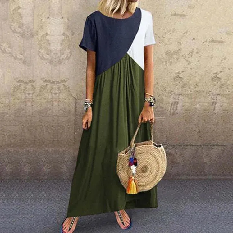 DressBetty - 2024 Vibrant Beach Patchwork Boho Maxi Dress