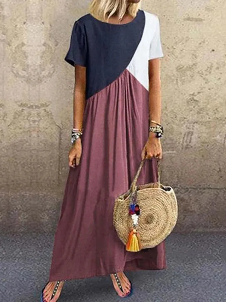 DressBetty - 2024 Vibrant Beach Patchwork Boho Maxi Dress