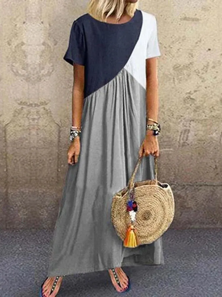 DressBetty - 2024 Vibrant Beach Patchwork Boho Maxi Dress