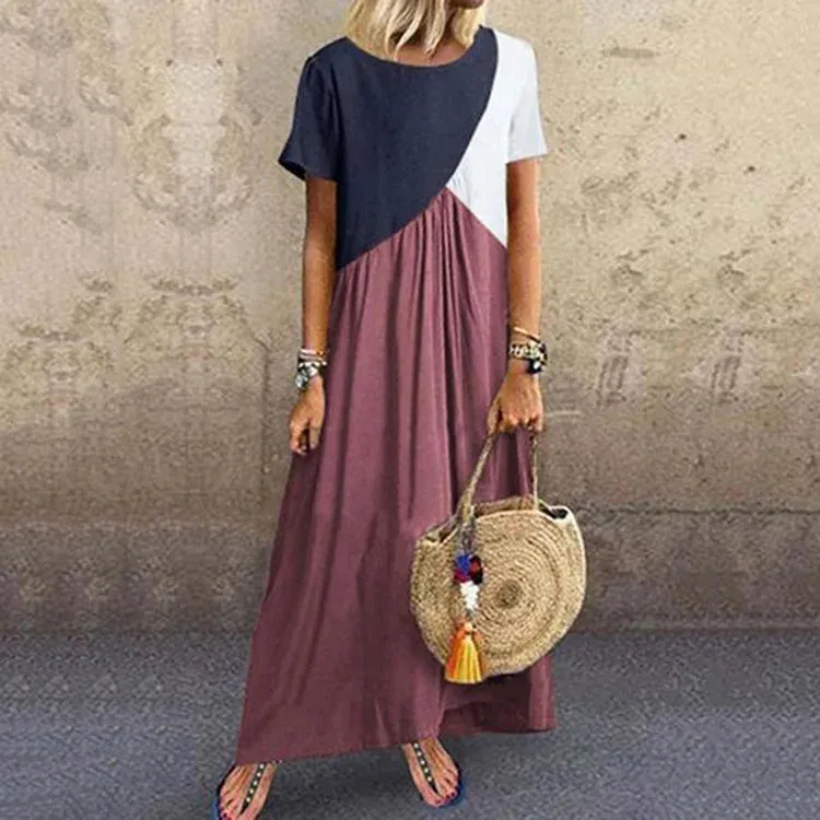 DressBetty - 2024 Vibrant Beach Patchwork Boho Maxi Dress