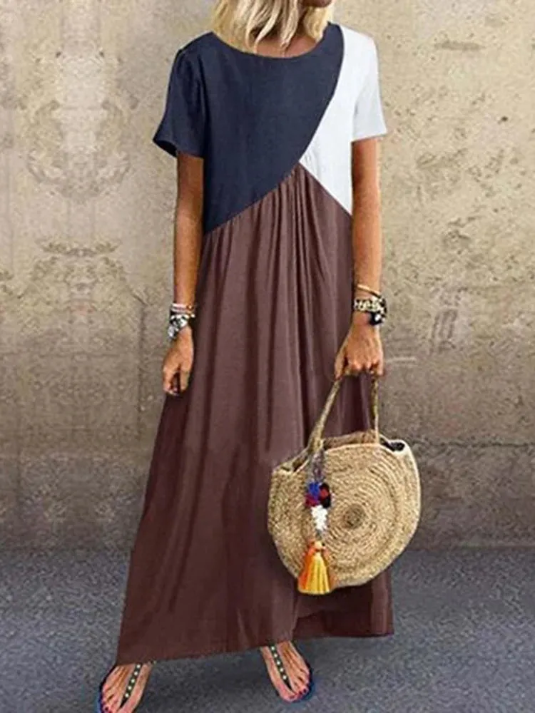 DressBetty - 2024 Vibrant Beach Patchwork Boho Maxi Dress