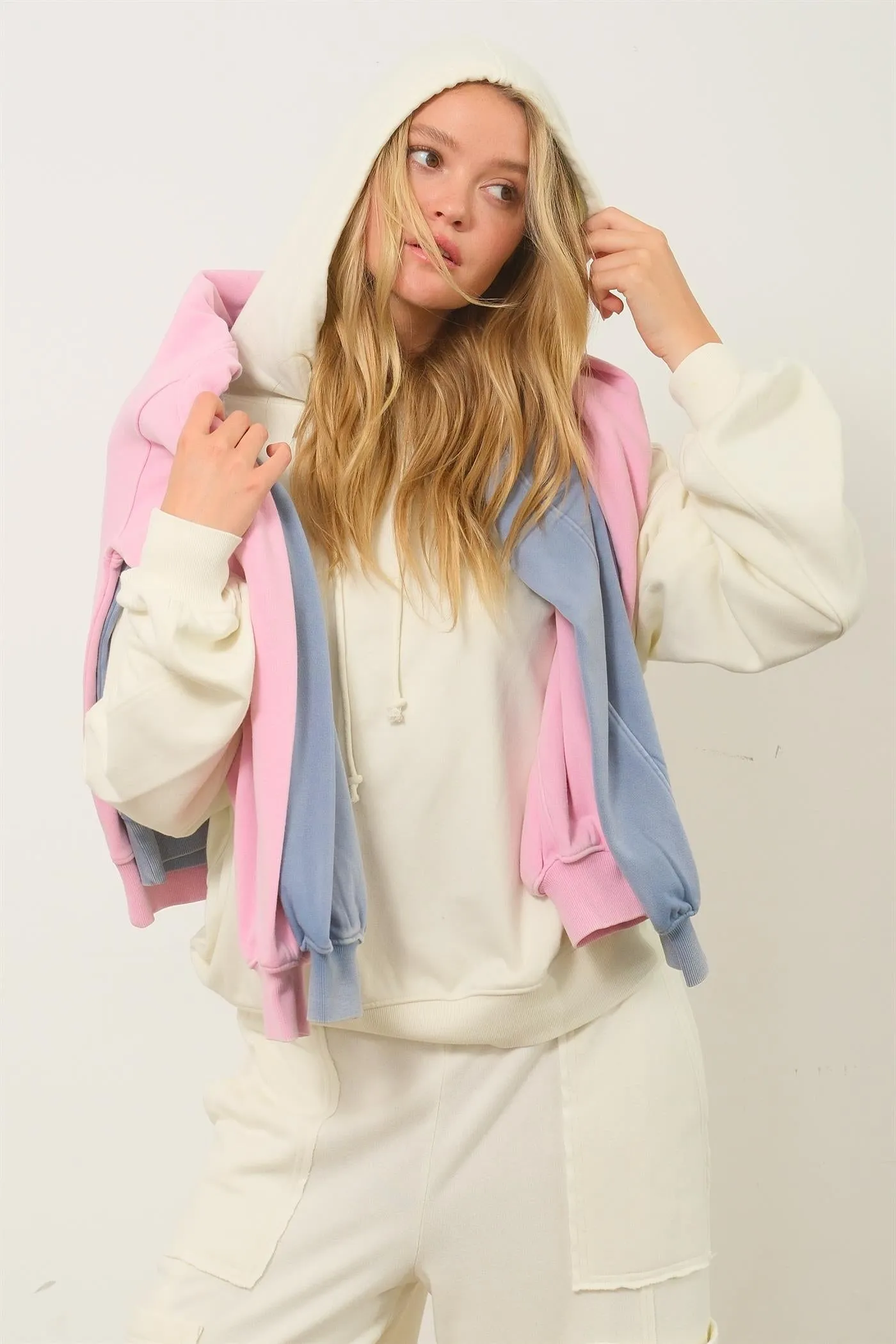 DZ24E439-Seam-Detail Oversized Hoodie