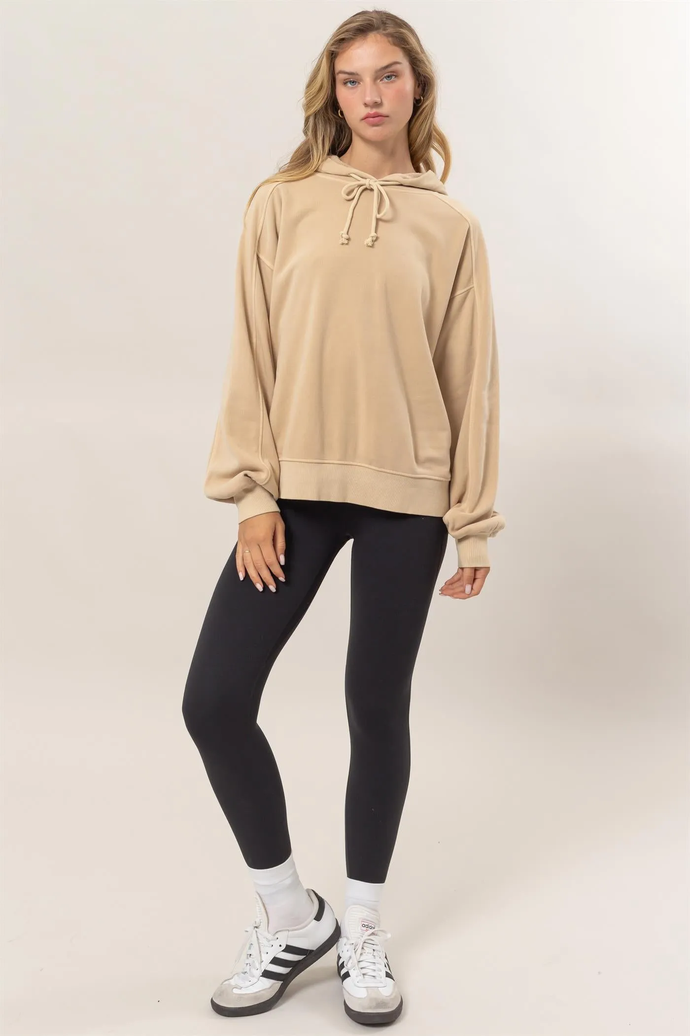 DZ24E439-Seam-Detail Oversized Hoodie