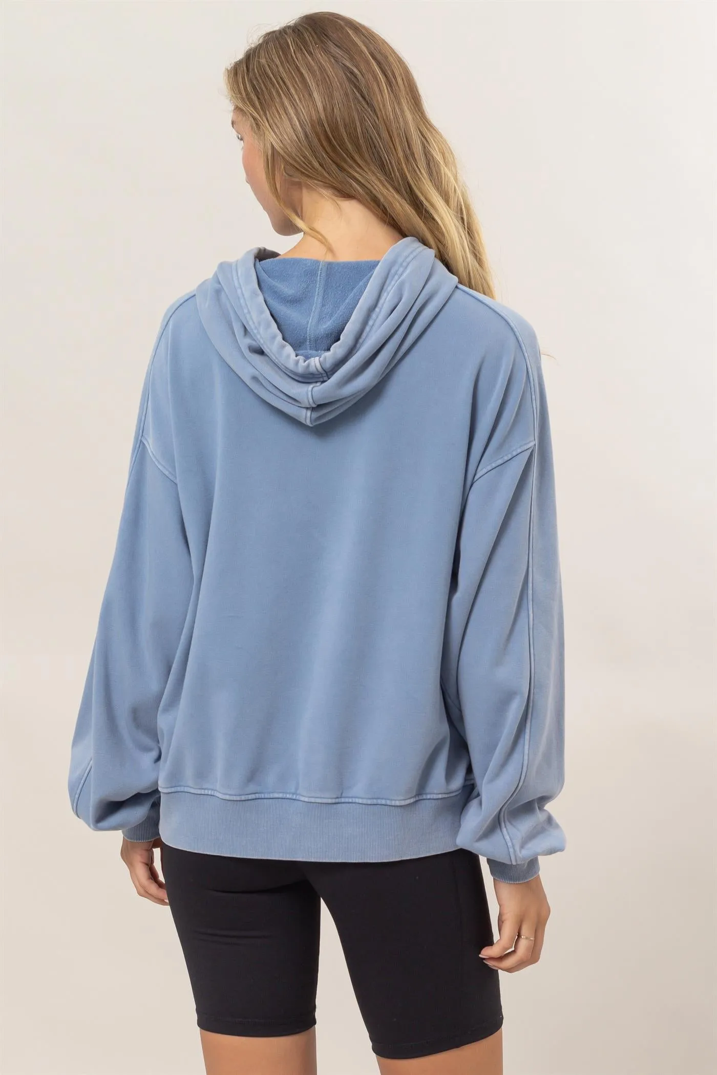 DZ24E439-Seam-Detail Oversized Hoodie