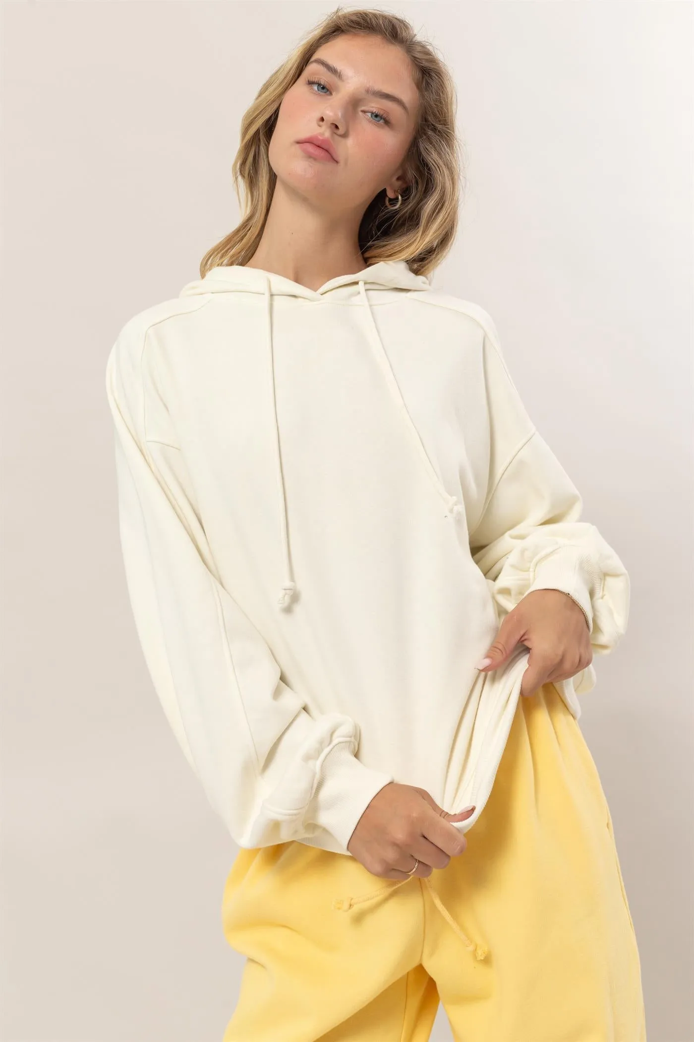 DZ24E439-Seam-Detail Oversized Hoodie