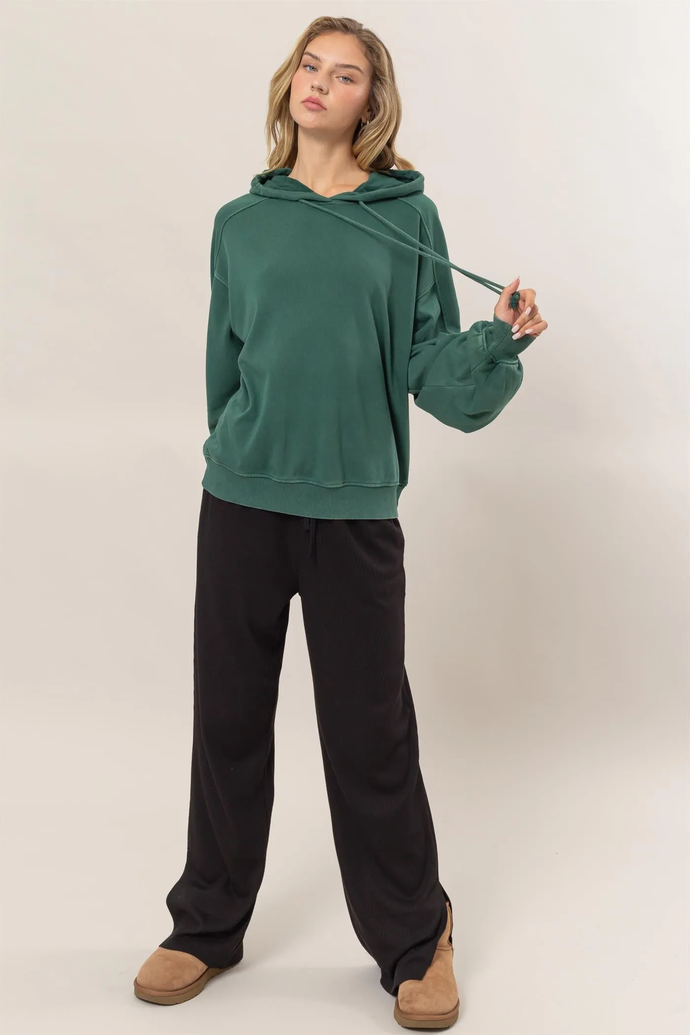 DZ24E439-Seam-Detail Oversized Hoodie