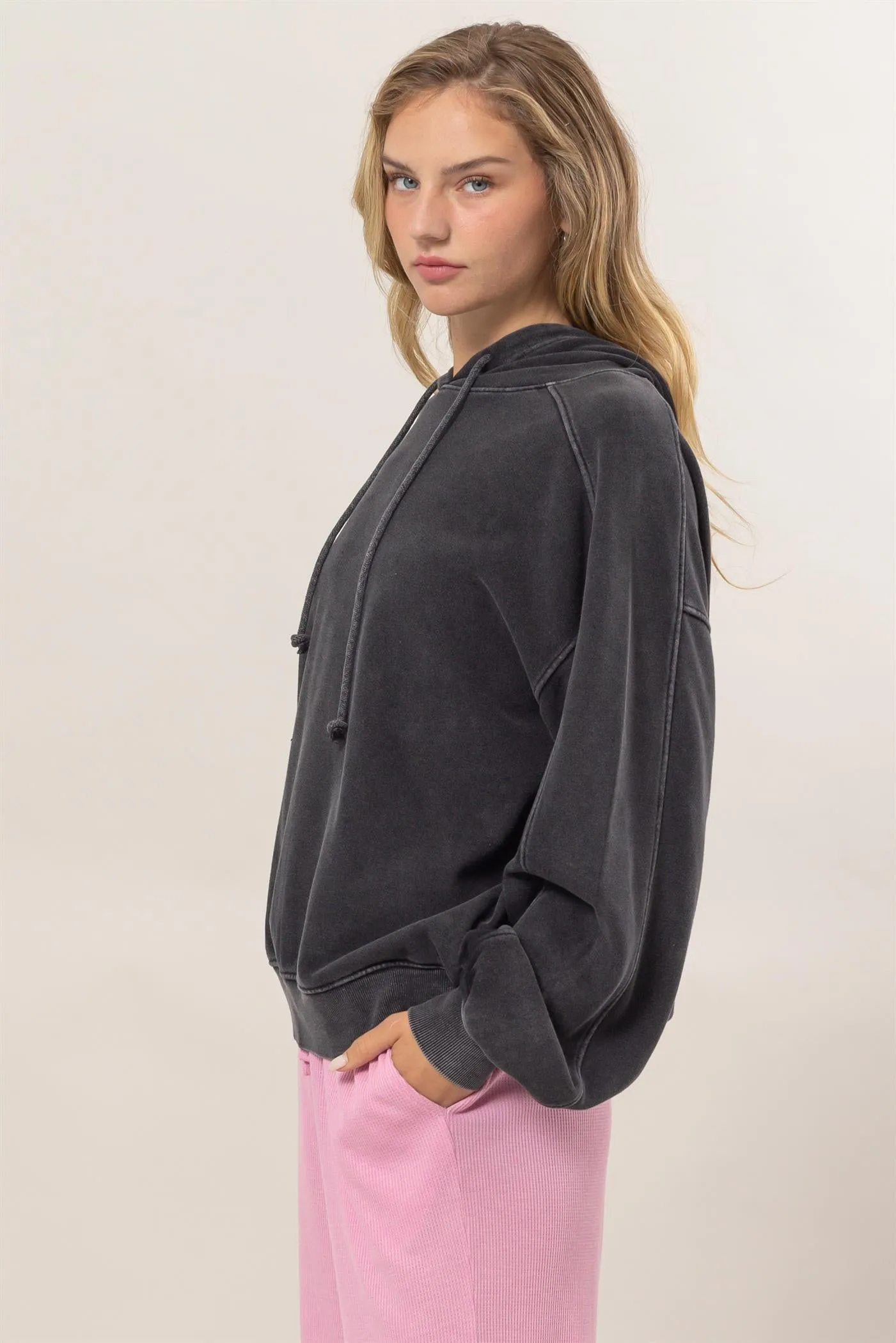 DZ24E439-Seam-Detail Oversized Hoodie