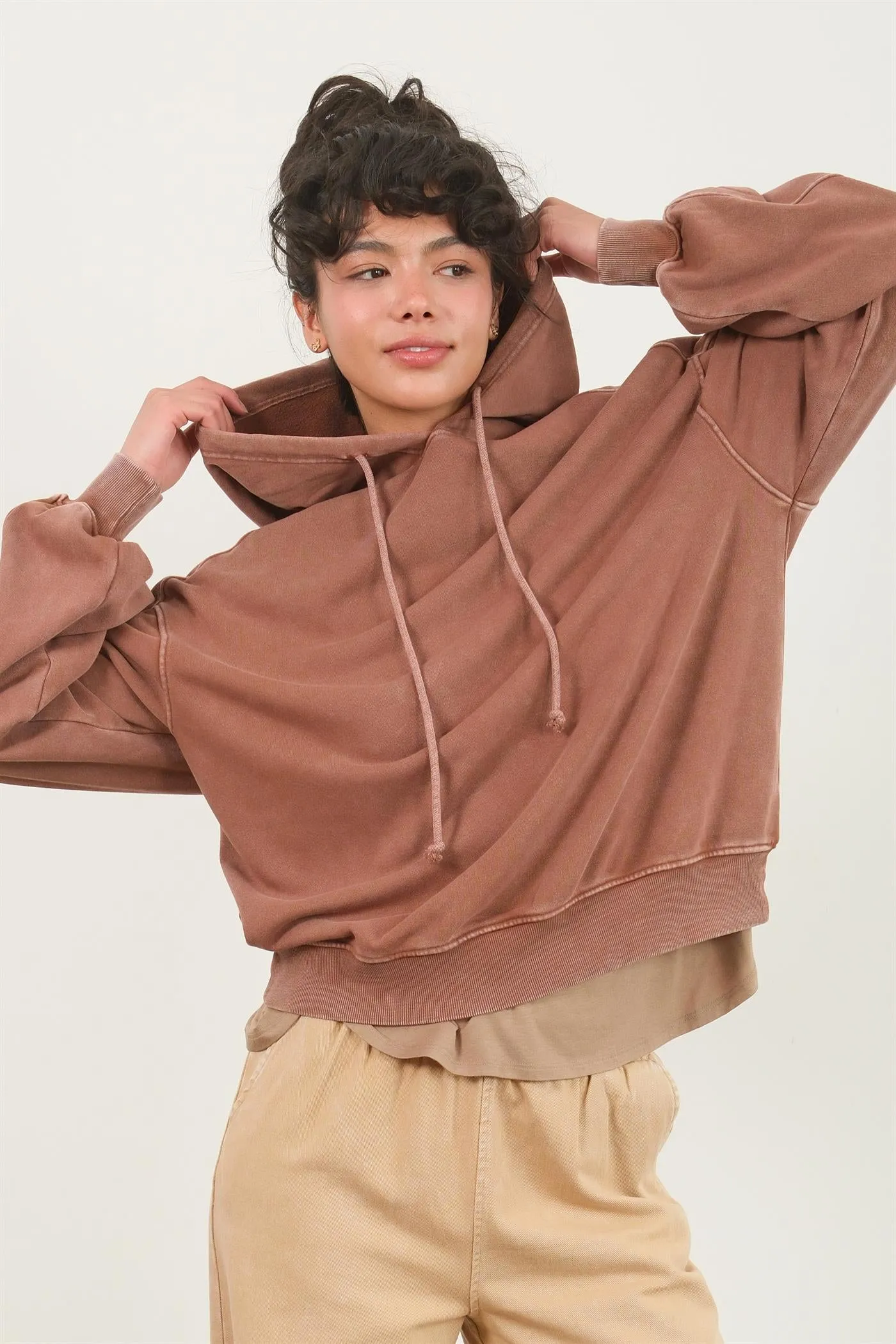 DZ24E439-Seam-Detail Oversized Hoodie