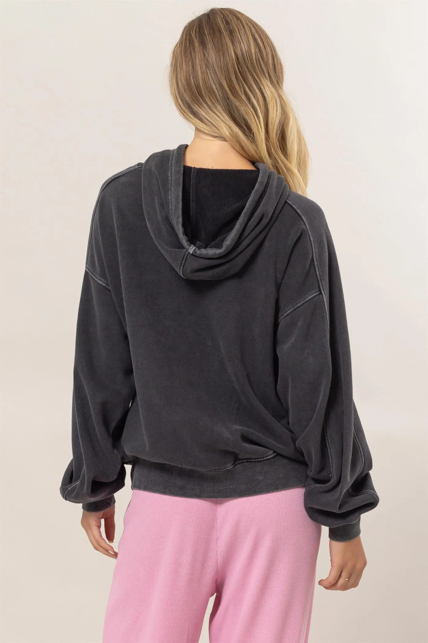 DZ24E439-Seam-Detail Oversized Hoodie