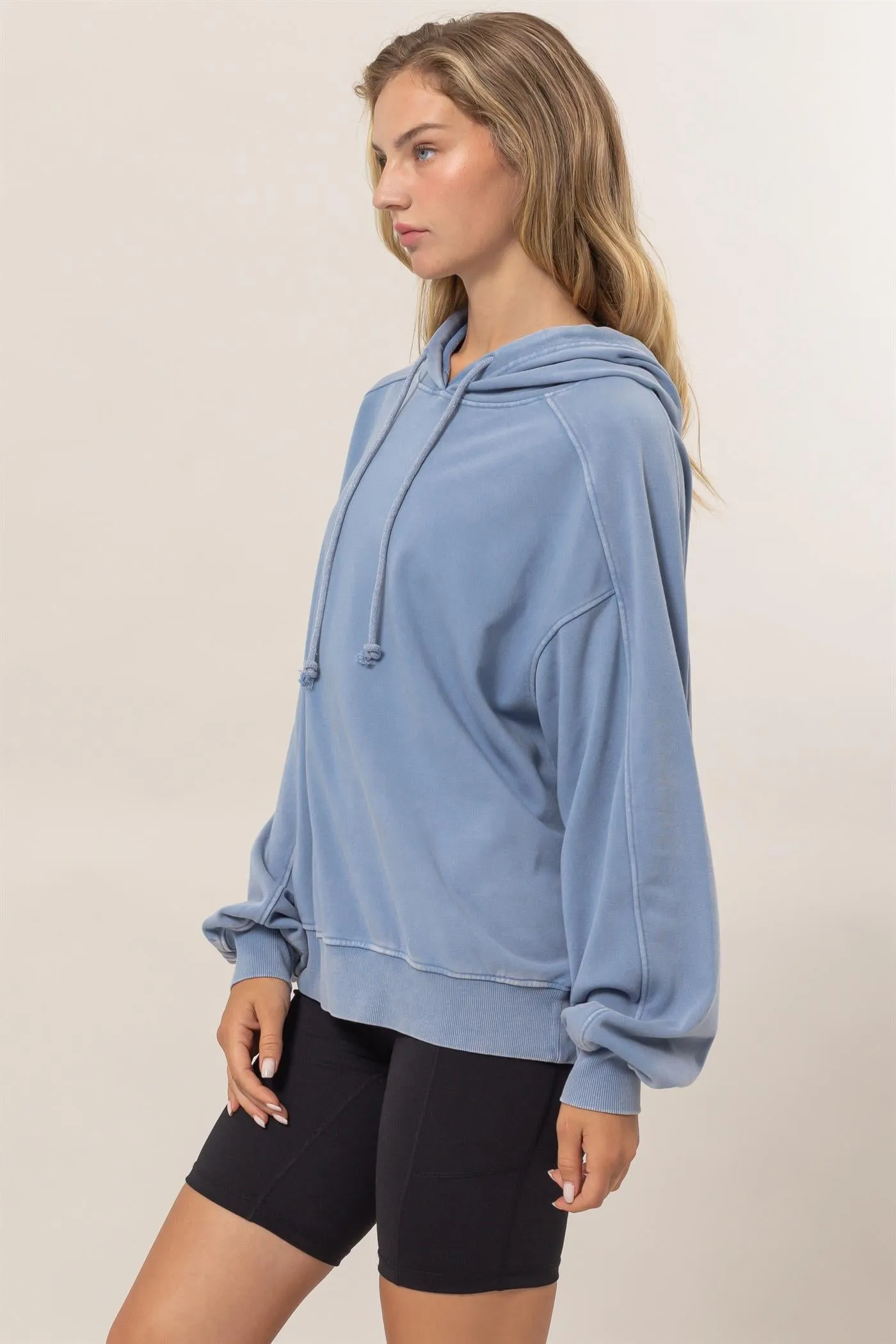DZ24E439-Seam-Detail Oversized Hoodie