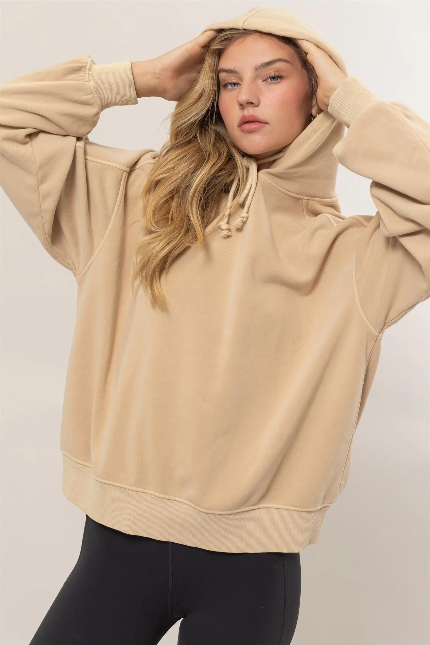 DZ24E439-Seam-Detail Oversized Hoodie