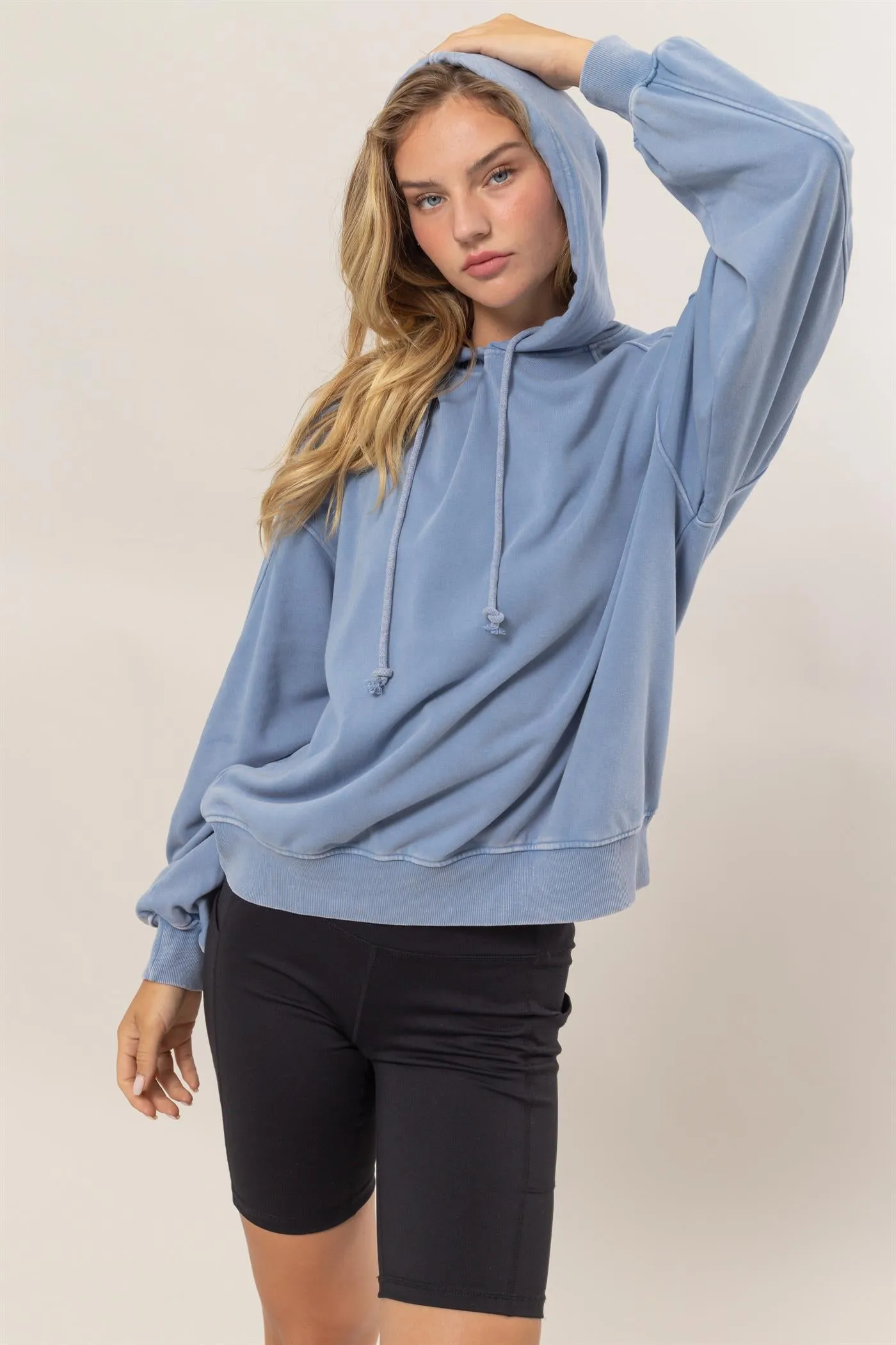 DZ24E439-Seam-Detail Oversized Hoodie