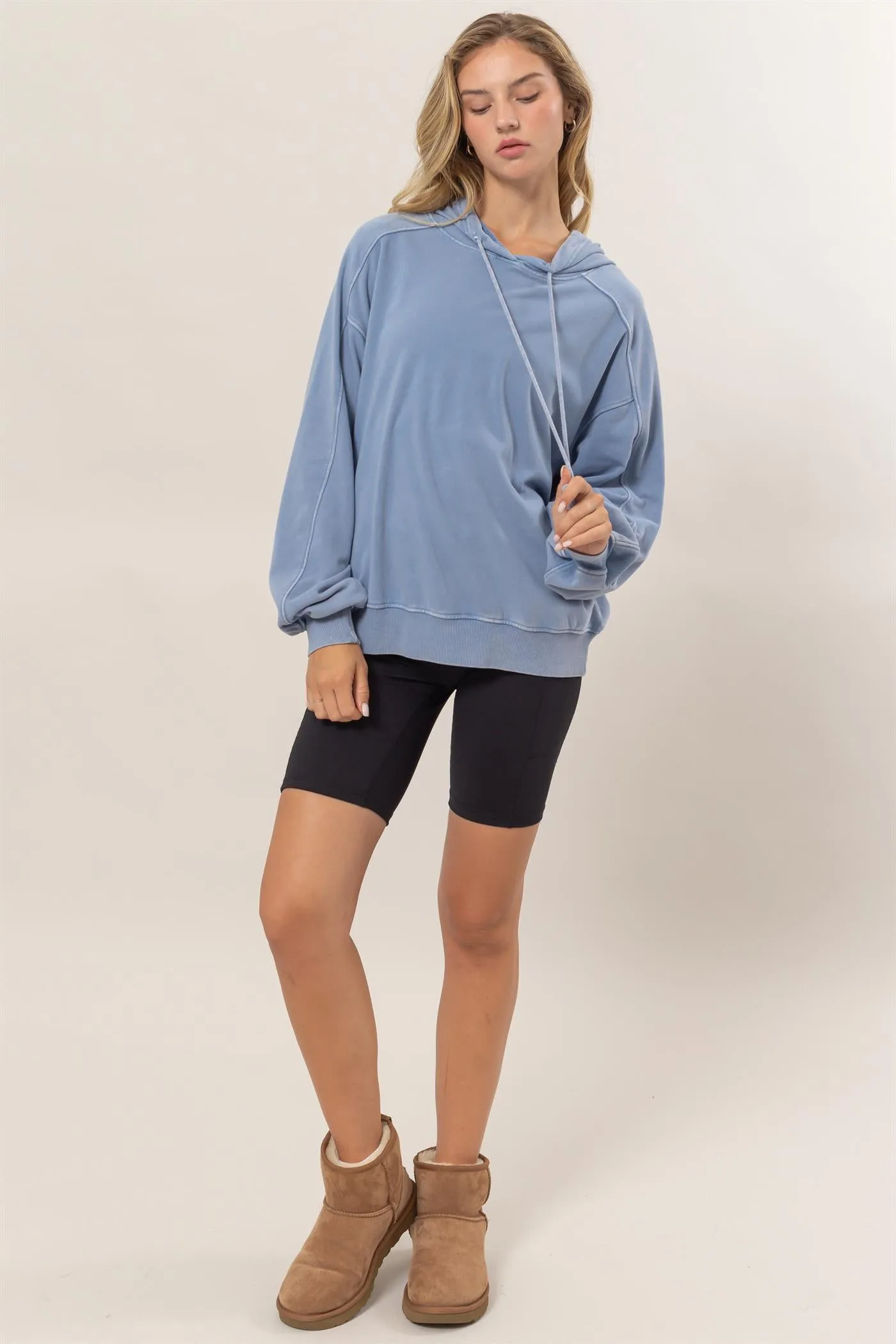 DZ24E439-Seam-Detail Oversized Hoodie