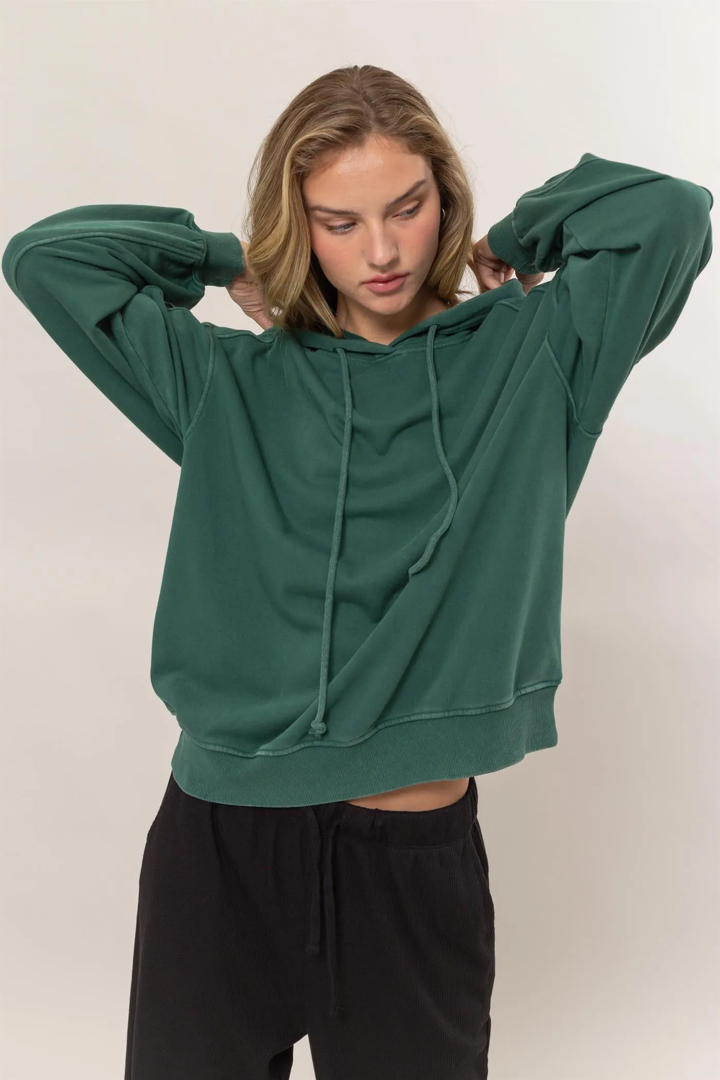 DZ24E439-Seam-Detail Oversized Hoodie