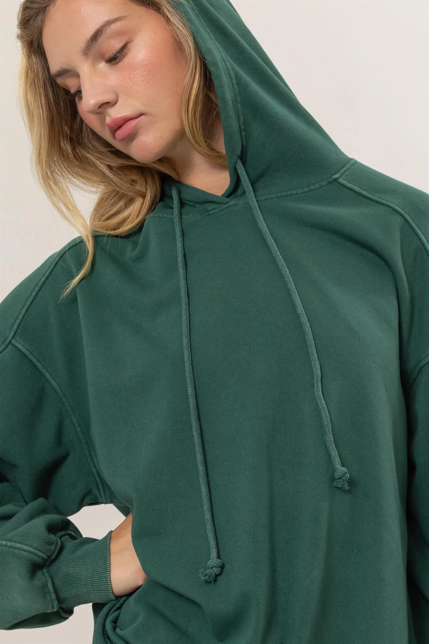 DZ24E439-Seam-Detail Oversized Hoodie