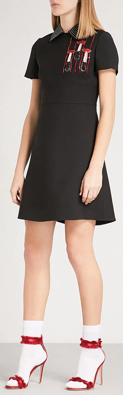 Embellished Lipstick Motif Dress