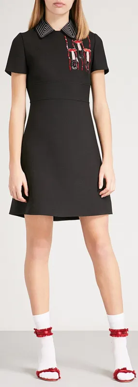 Embellished Lipstick Motif Dress