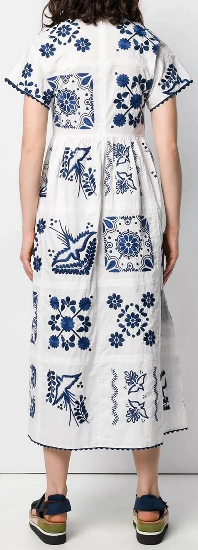 Embroidered Smock Dress
