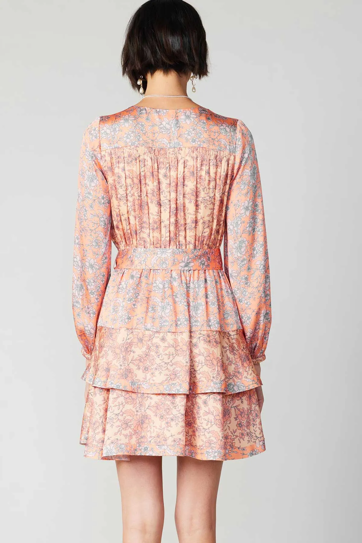 Floral Surplice Mini Dress