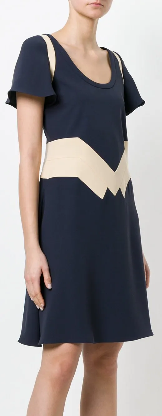 Geometric Panel Dress - Black or Blue