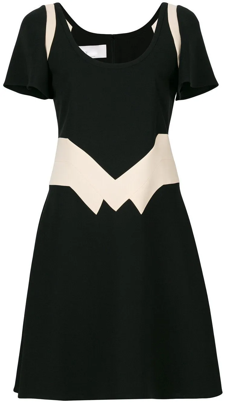 Geometric Panel Dress - Black or Blue