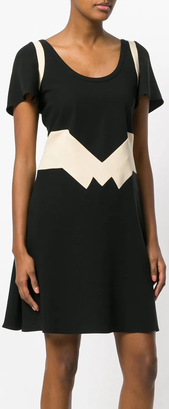 Geometric Panel Dress - Black or Blue