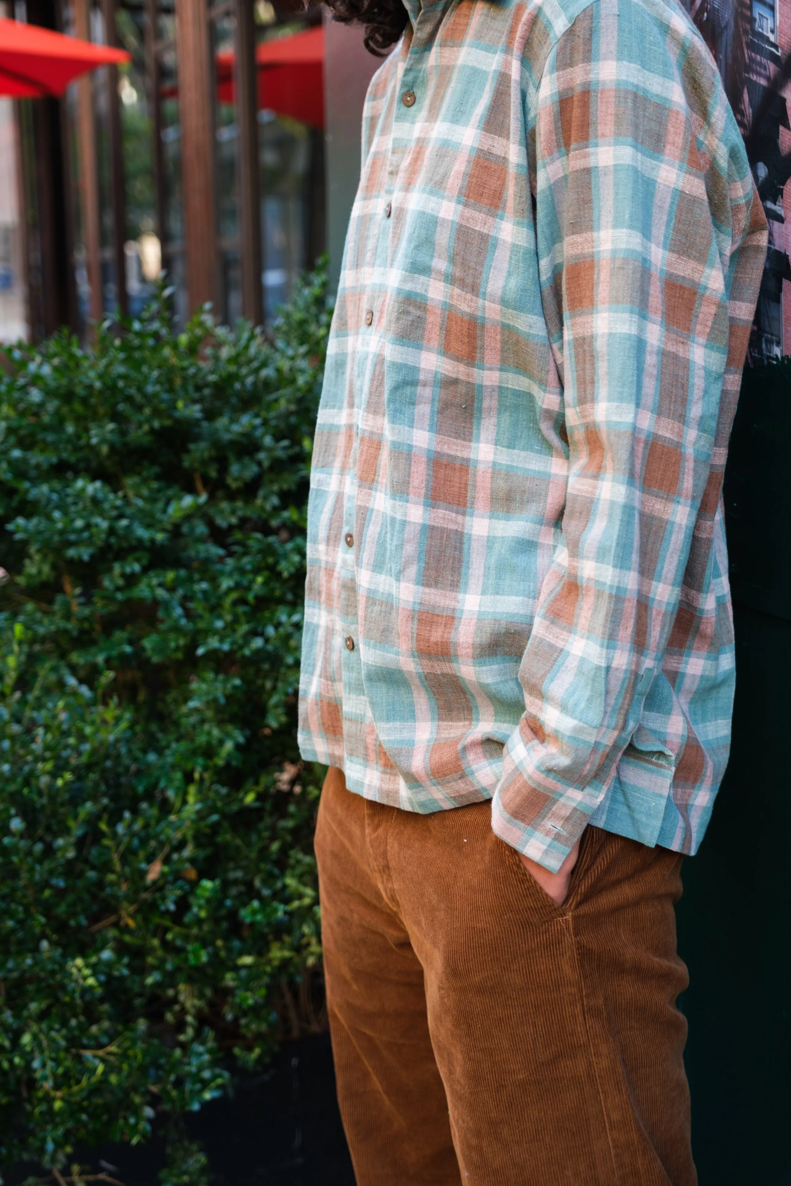 Gingham easy shirt