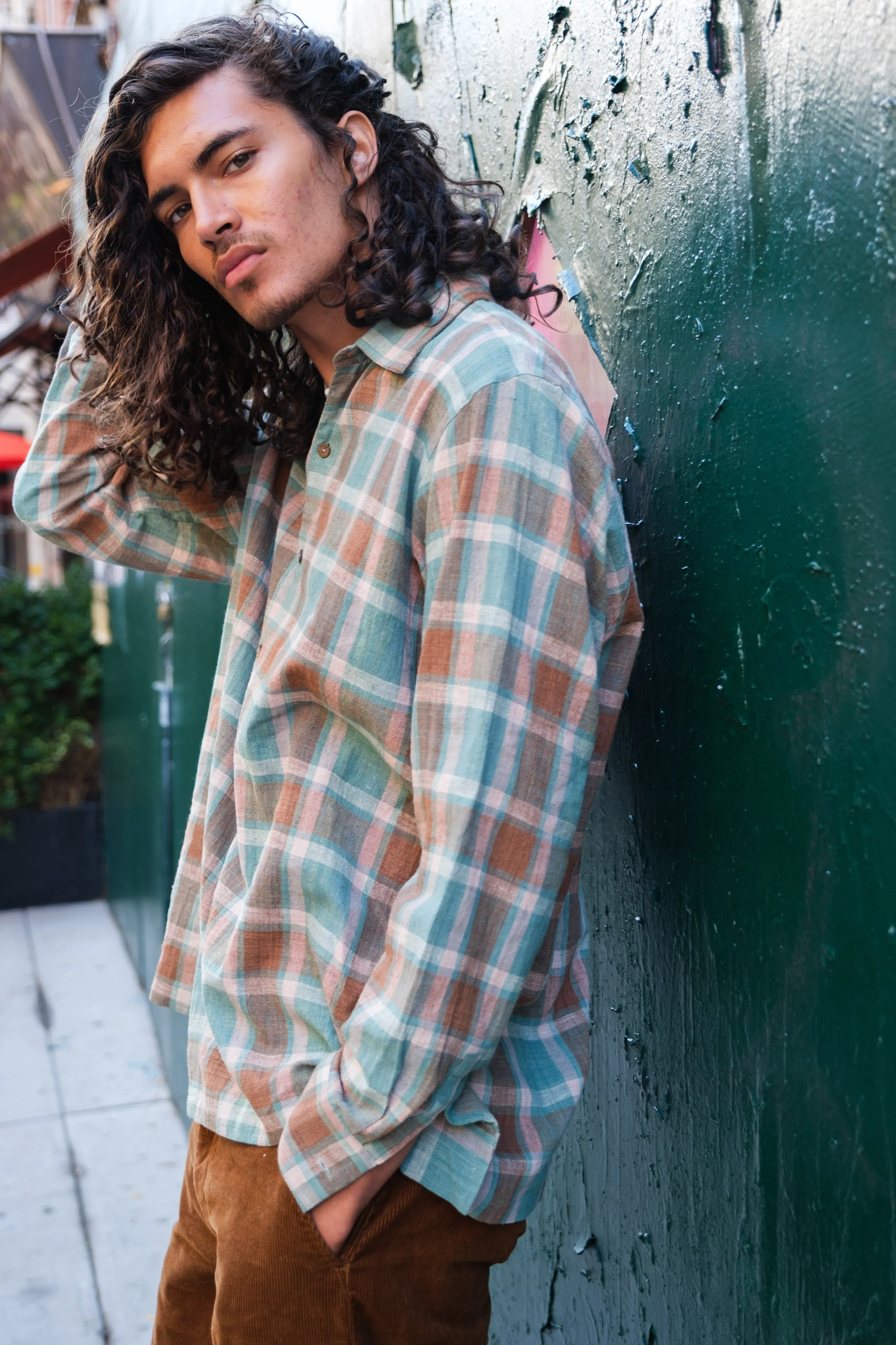 Gingham easy shirt
