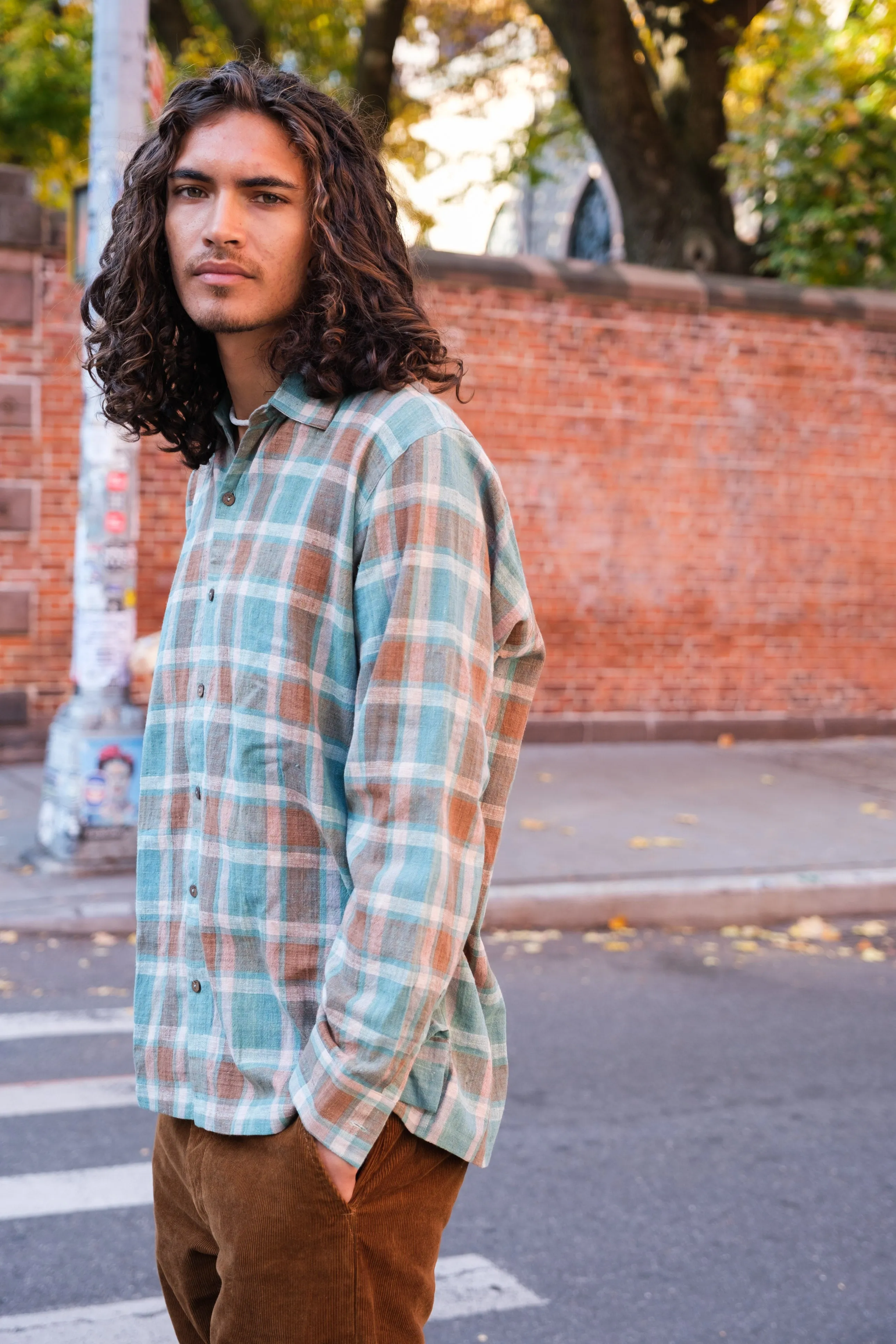 Gingham easy shirt