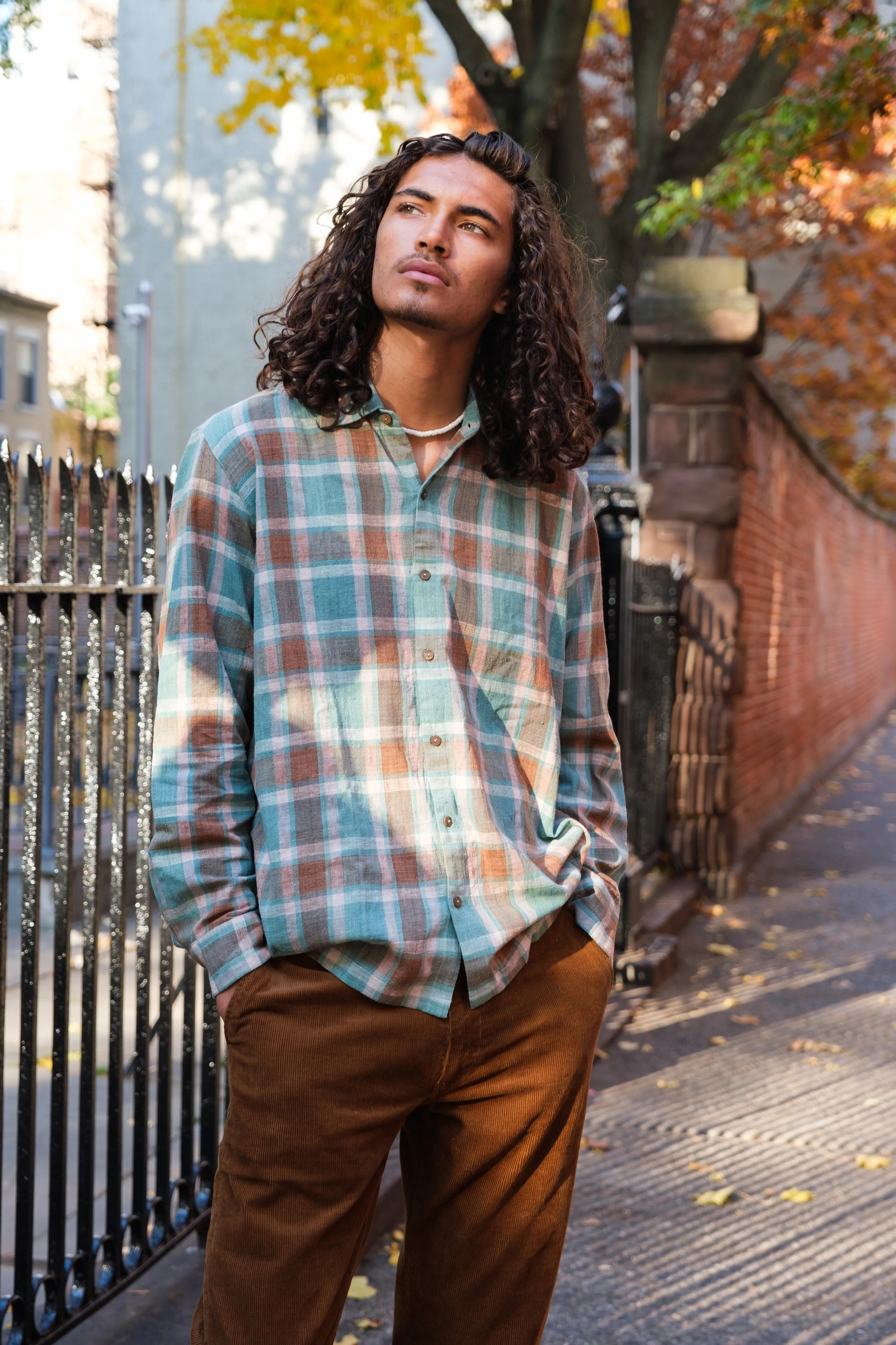 Gingham easy shirt