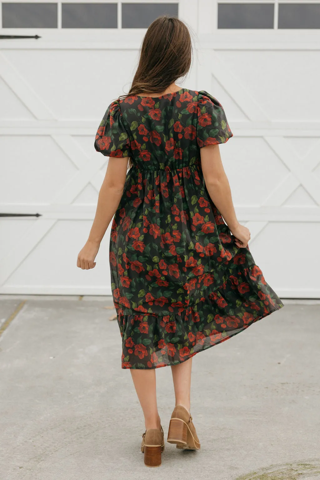 Grandview Dress-Black Floral