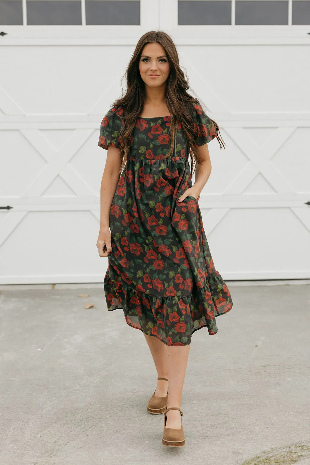 Grandview Dress-Black Floral