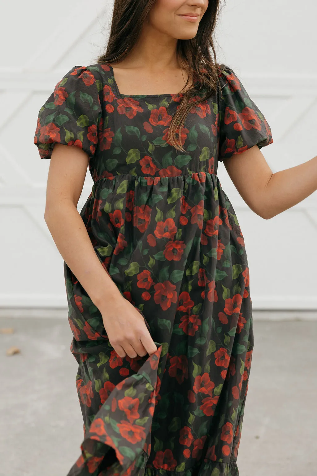 Grandview Dress-Black Floral