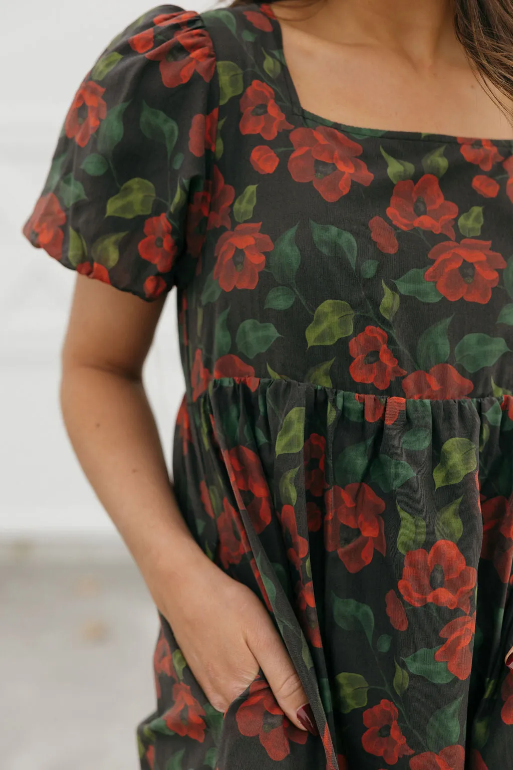 Grandview Dress-Black Floral