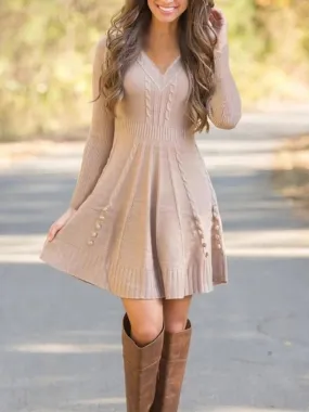 Knitted Sweater A line Dress