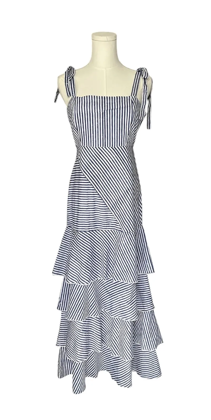 Leighton Maxi Dress Blue Watercolor Stripe