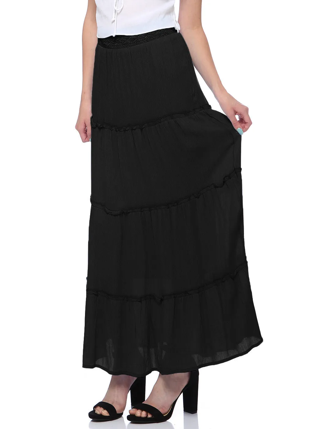 Maxi Bohemian Layered Skirt by Anna-Kaci