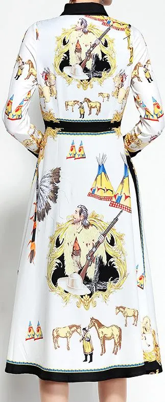 Native Printed Shirt-Dress