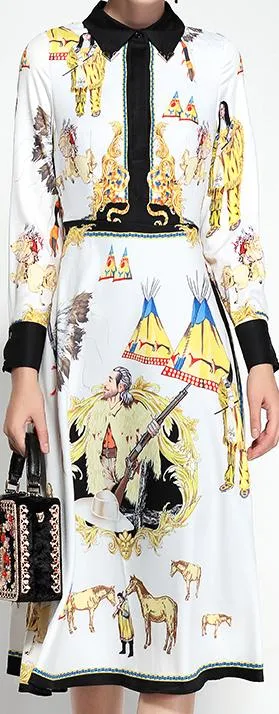 Native Printed Shirt-Dress