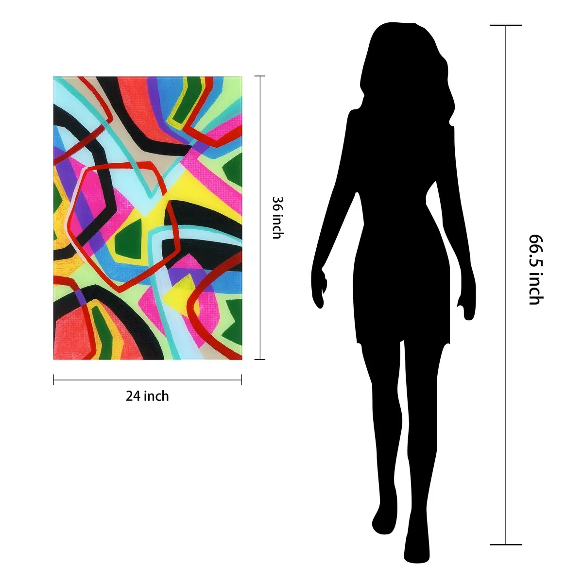 "Bold Shape Shift II" Frameless Free-Floating Reverse Printed Tempered Art Glass