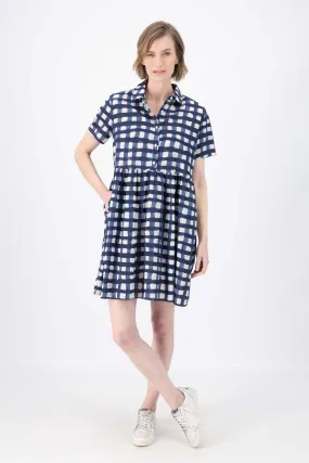 Rosa Villa Dress Navy in Cotton