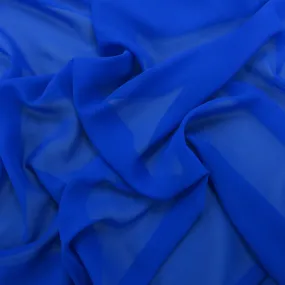 Silk Georgette Chiffon Fabric 54" Royal Blue Solid 10mm 100% Silk
