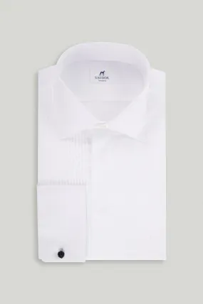 Slim fit black tie formal shirt