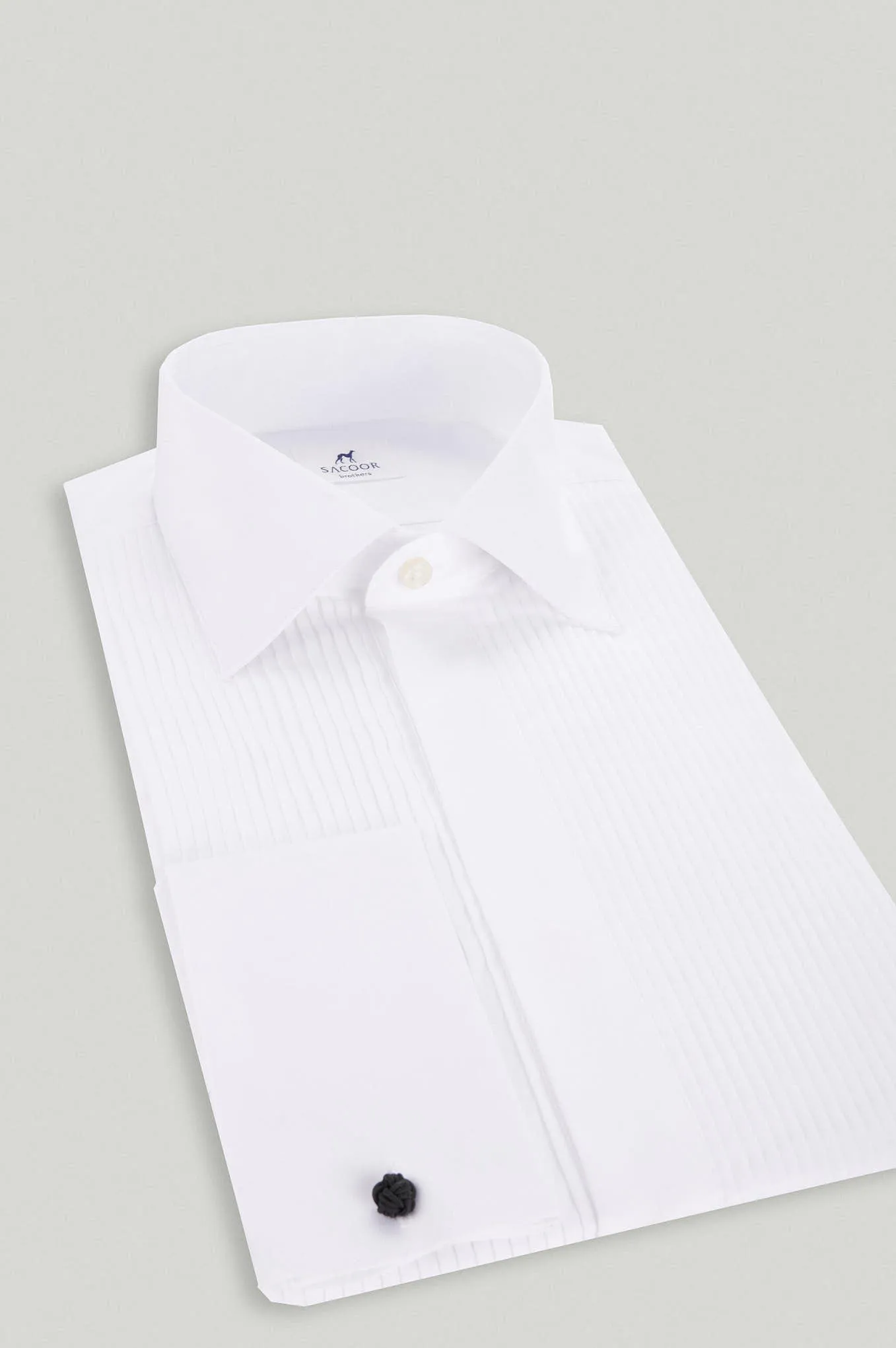 Slim fit black tie formal shirt