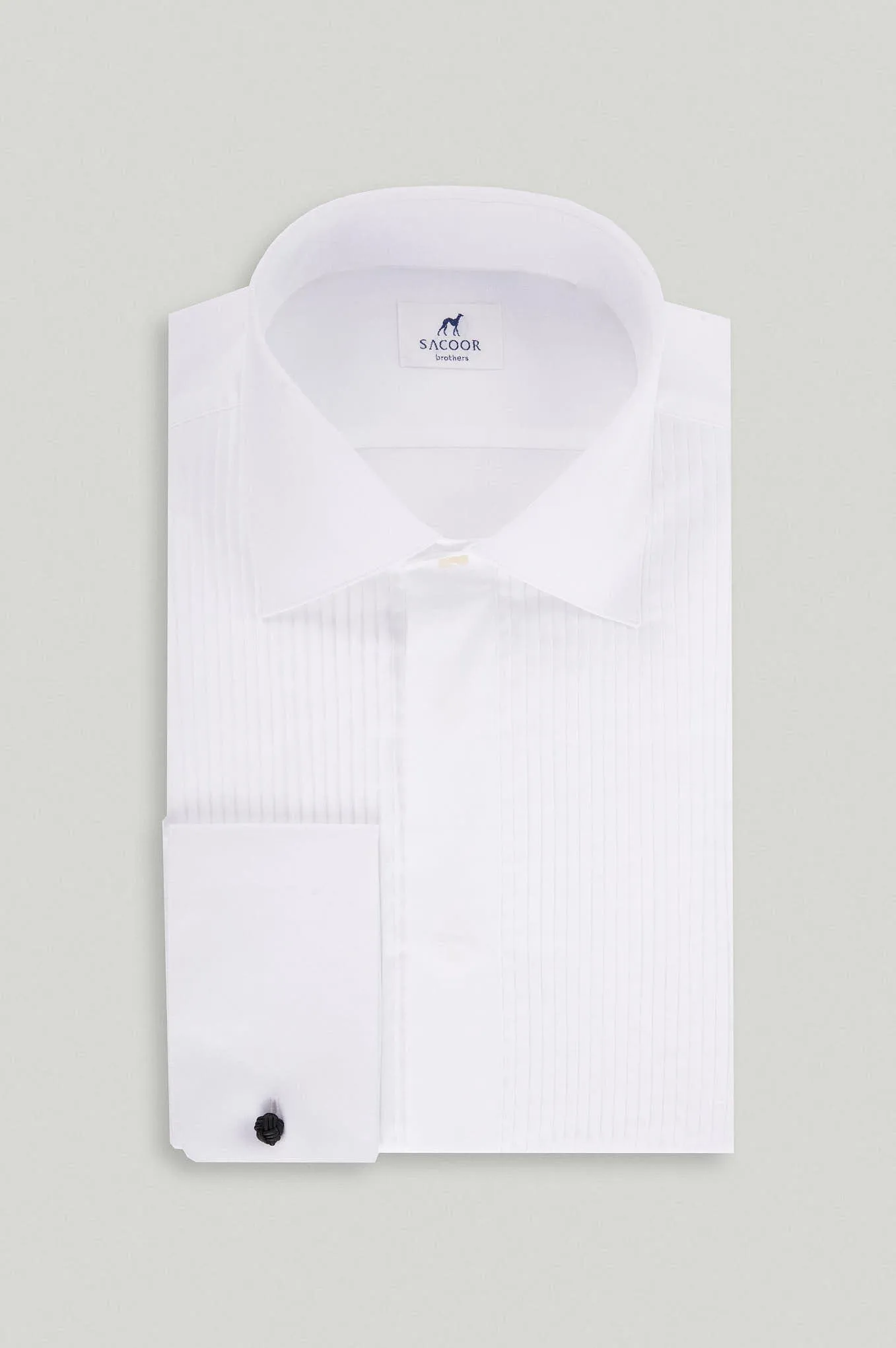 Slim fit black tie formal shirt