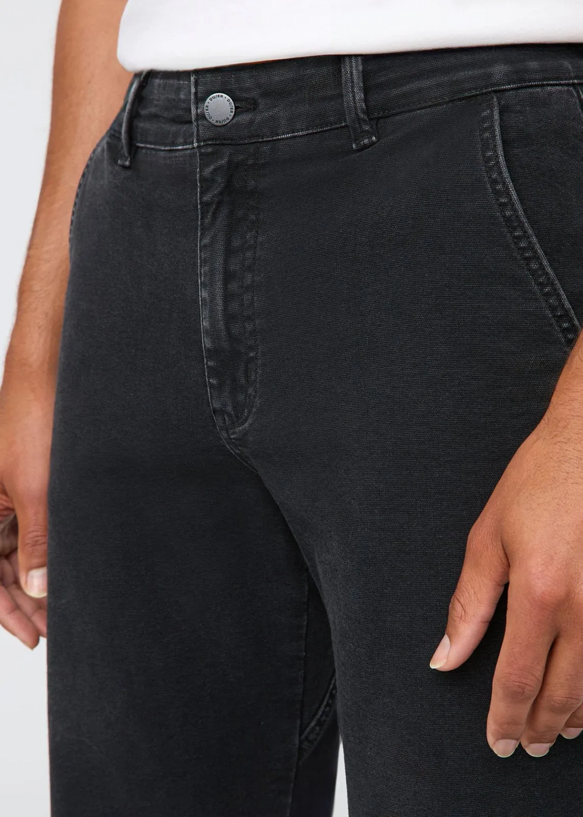 Stretch Canvas Relaxed Straight Chino - Black