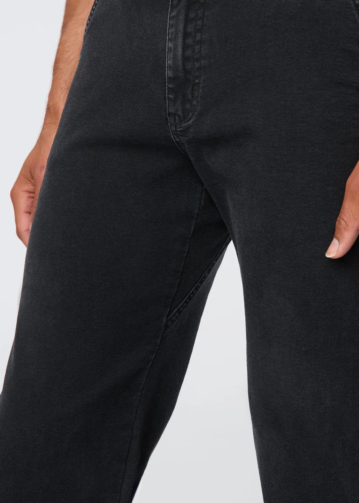 Stretch Canvas Relaxed Straight Chino - Black
