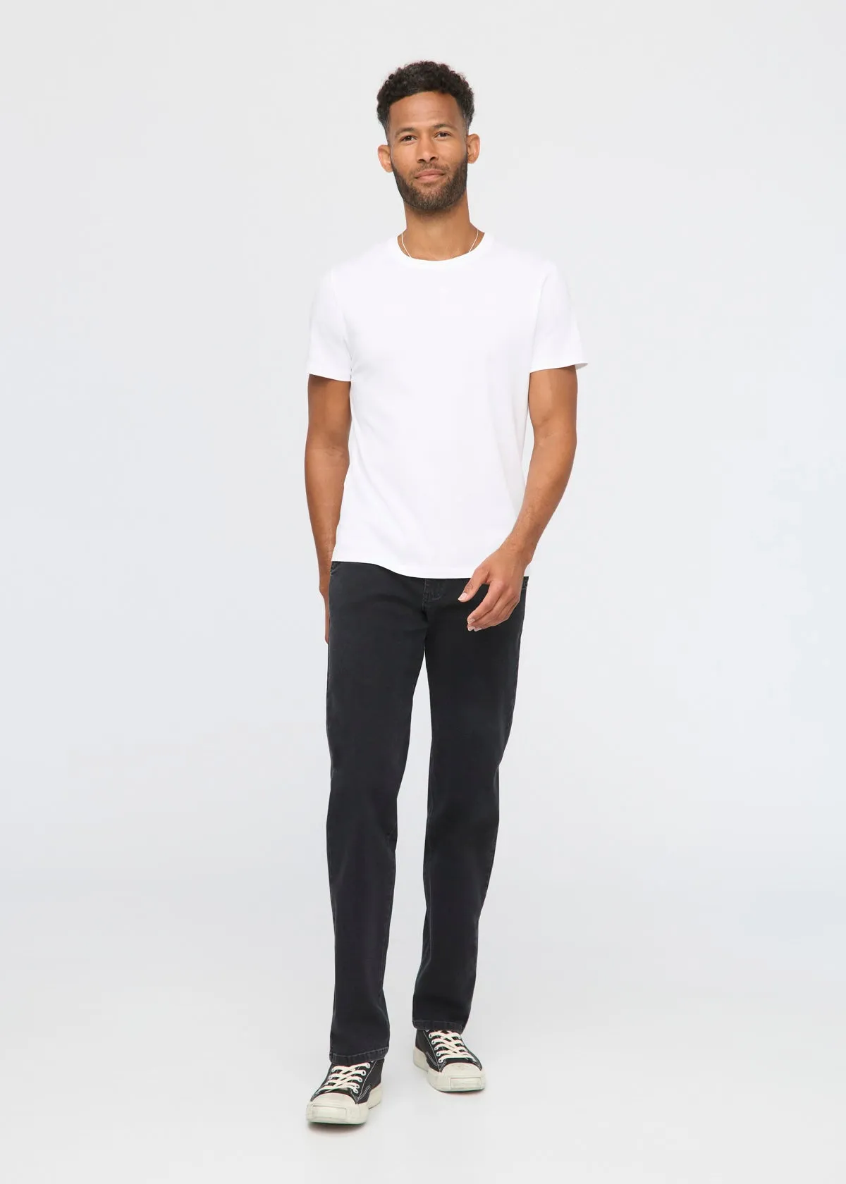 Stretch Canvas Relaxed Straight Chino - Black